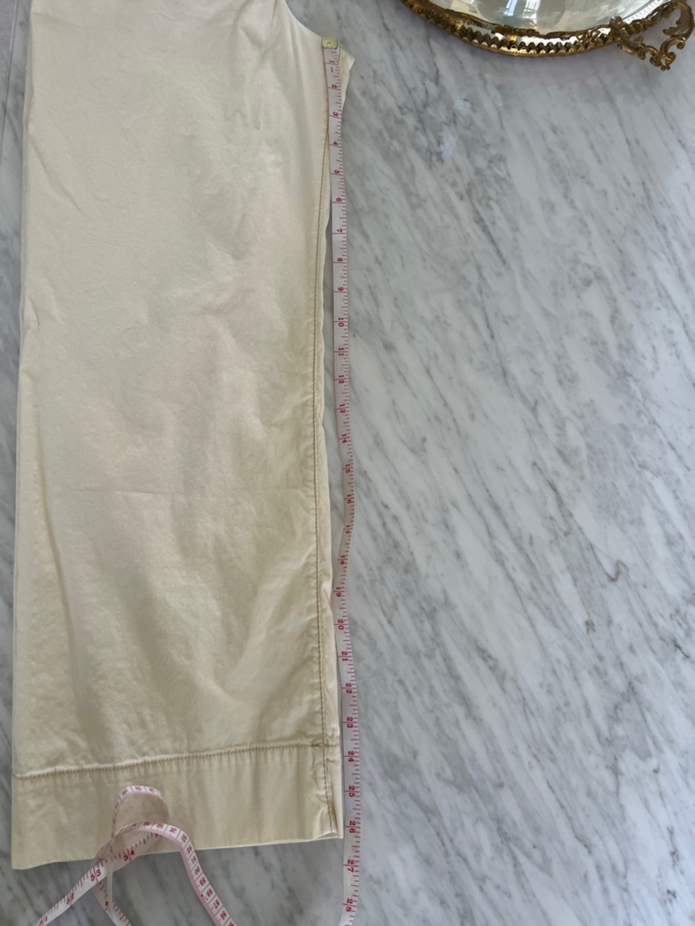 Anthropologie Cream High-Rise Button-Front Chino Pants - Picture 8 of 12